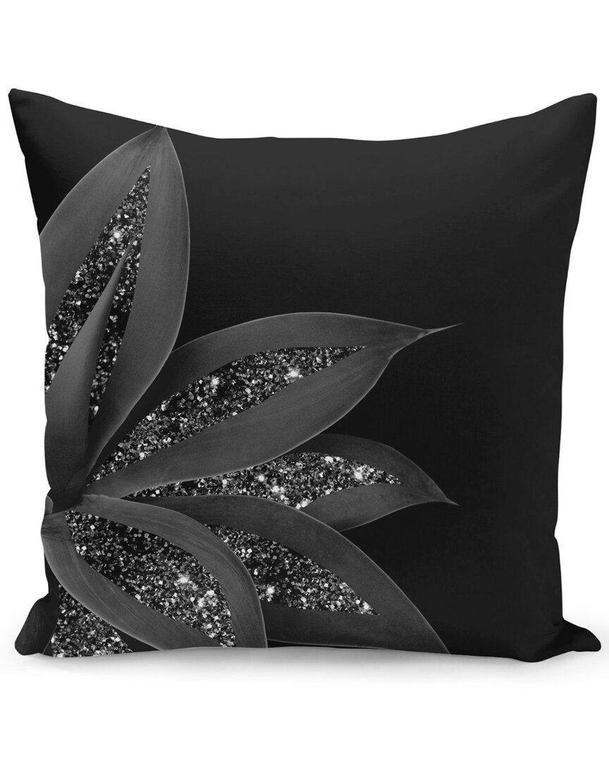 Curioos Agave Finesse Glitter Glam Pillow In Black