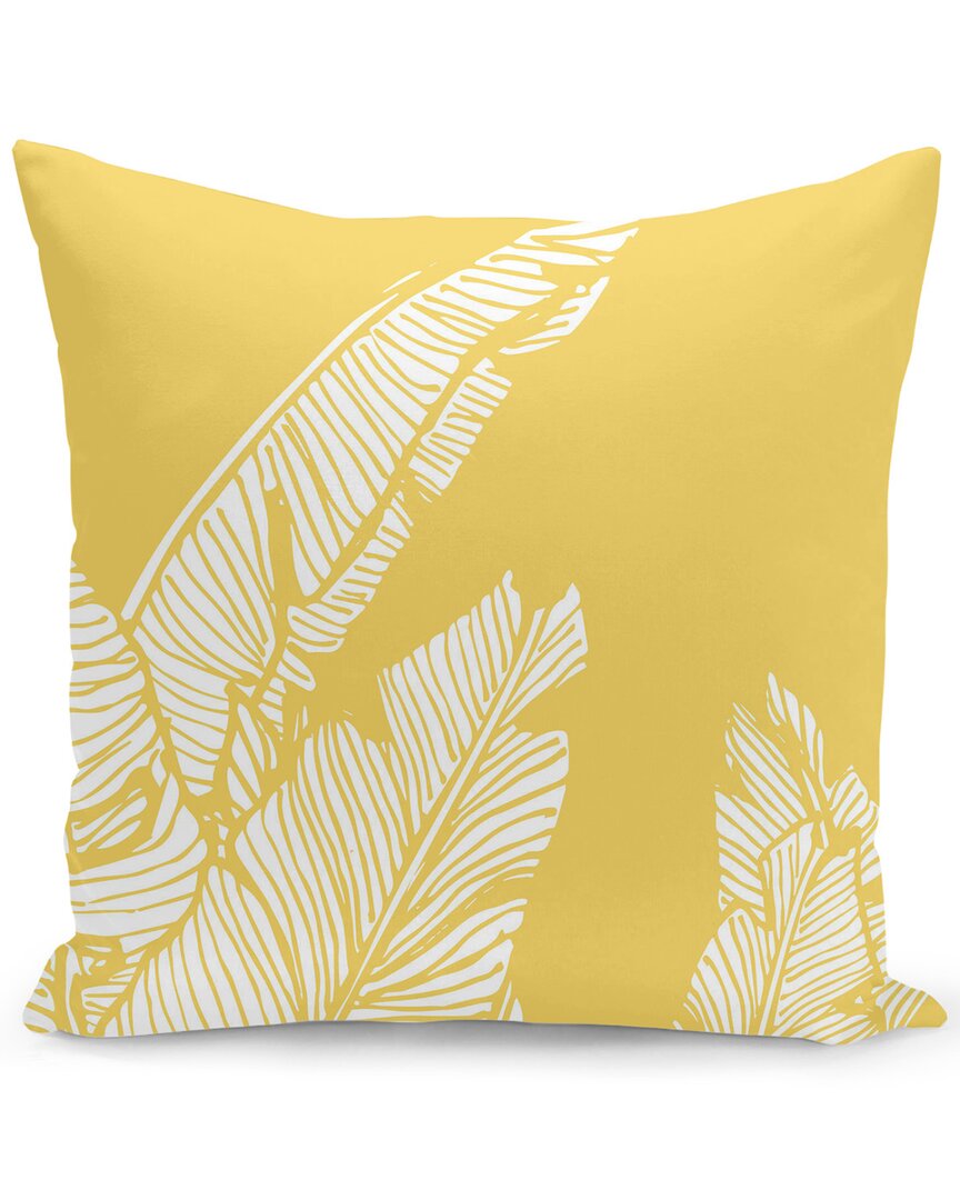 Curioos Banana Leaves On Yellow Pillow