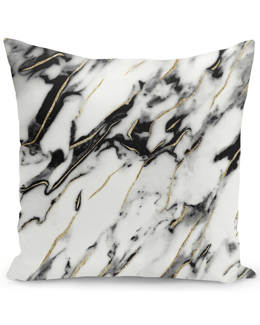 Curioos Classic White Marble Gold Foil Glam Pillow