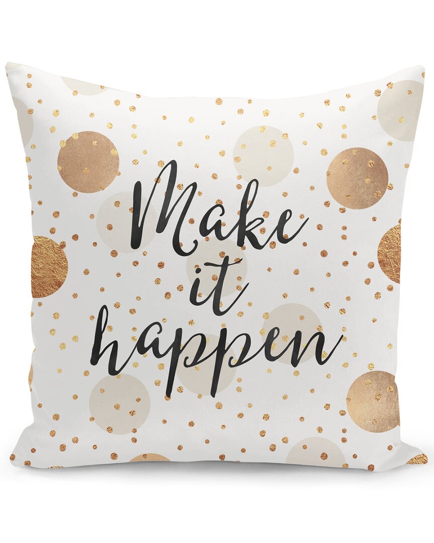 Curioos Make It Happen - Gold Dots Pillow In Yellow