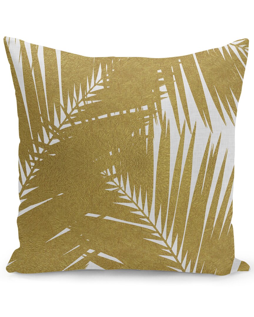 Curioos Palm Leaf Gold Iii Pillow In White