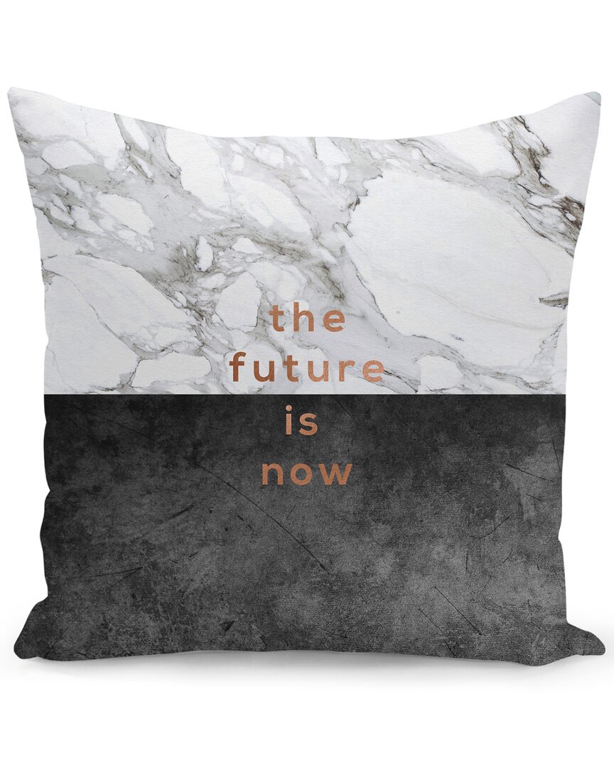 Curioos The Future Is Now Copper Pillow In White