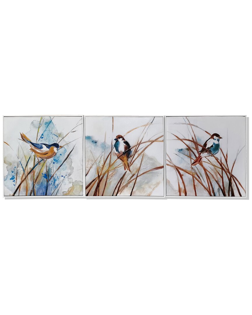 Stylecraft Merle Feathered Trio Set Of 3 Canvas Paintings Wall Art