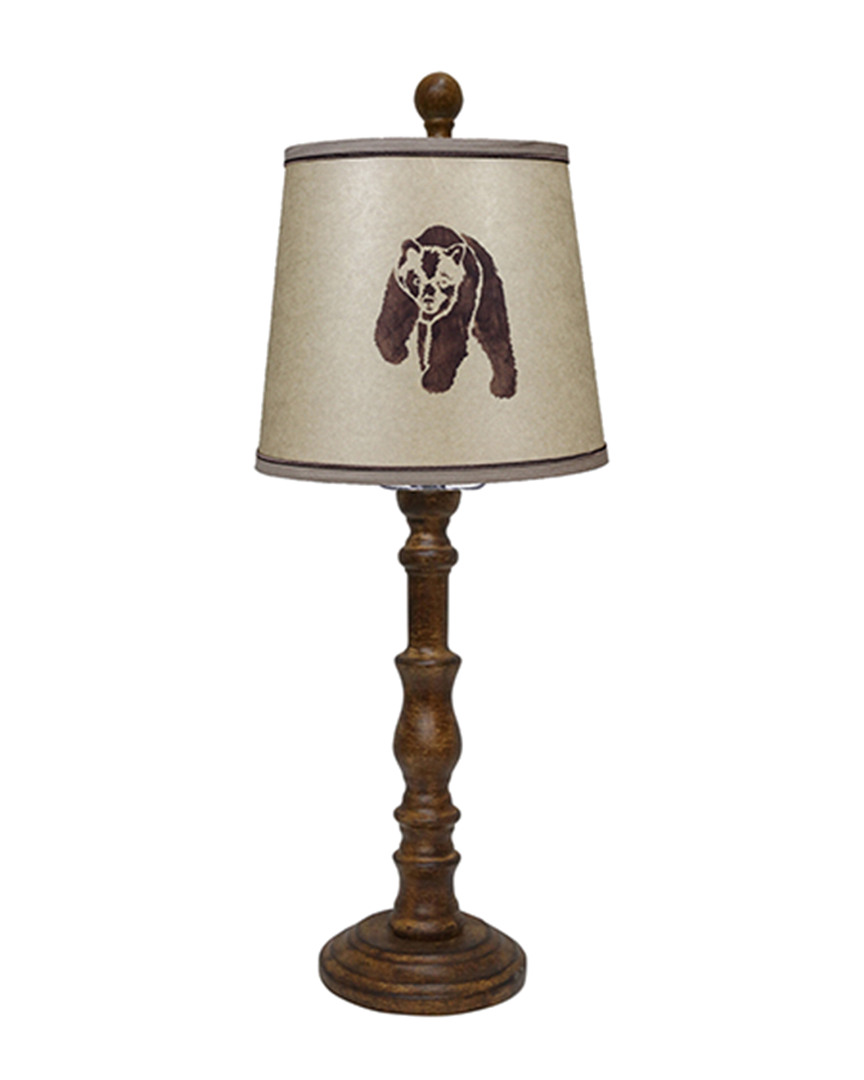 Ahs Lighting & Home Decor 21in Townsend Brown Bear Stencil Table Lamp