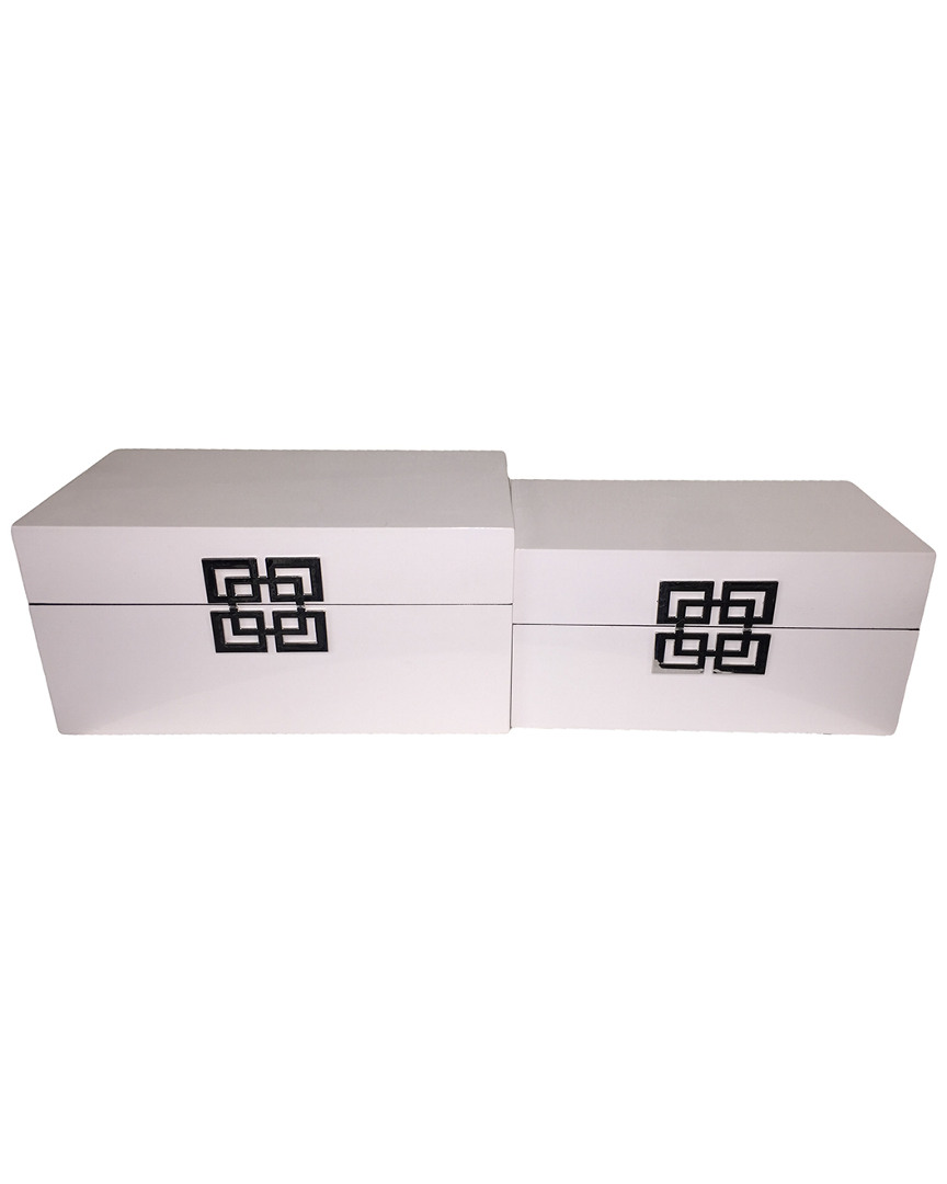 G.t. Direct Corporation Gt Direct Set Of 2 White Jewelry Box
