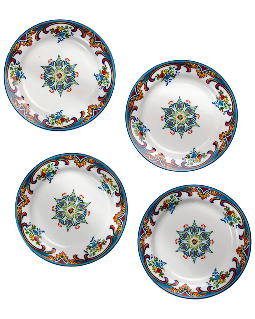 Euro Ceramica Set Of 4 Zanzibar Appetizer Plates