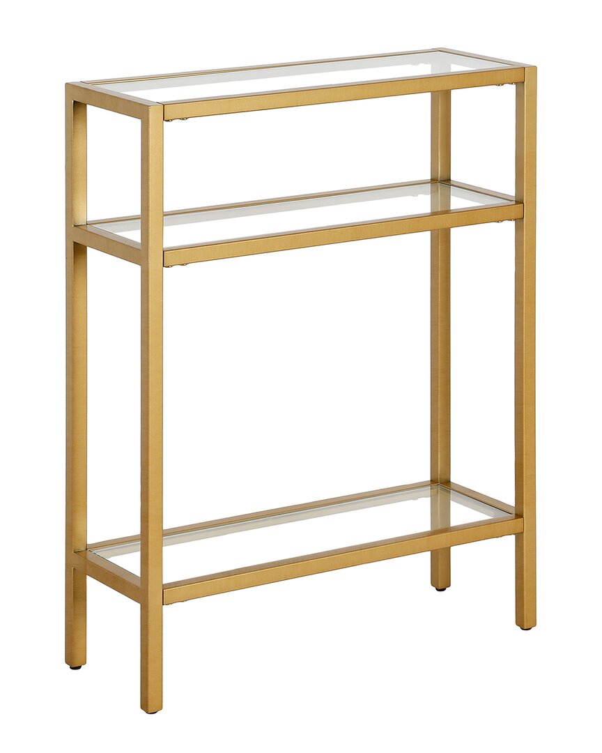Abraham + Ivy Sivil 22in Brass Console Table In Gold