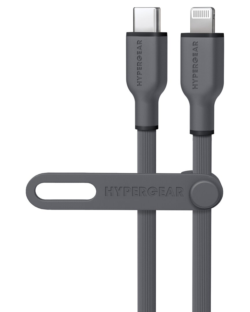 Hypergear Flexi Pro Usb-c To Lightning Cable 4ft In Grey