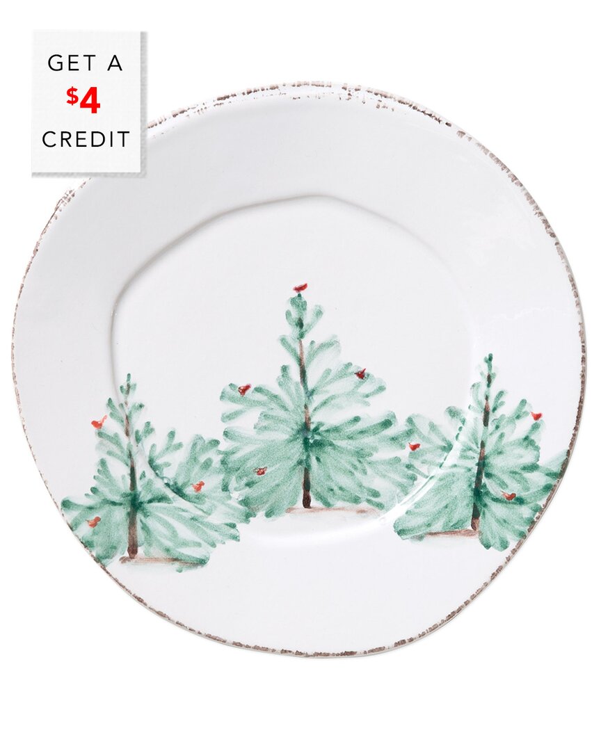 Vietri Lastra Holiday Salad Plate With $4 Credit In Multicolor