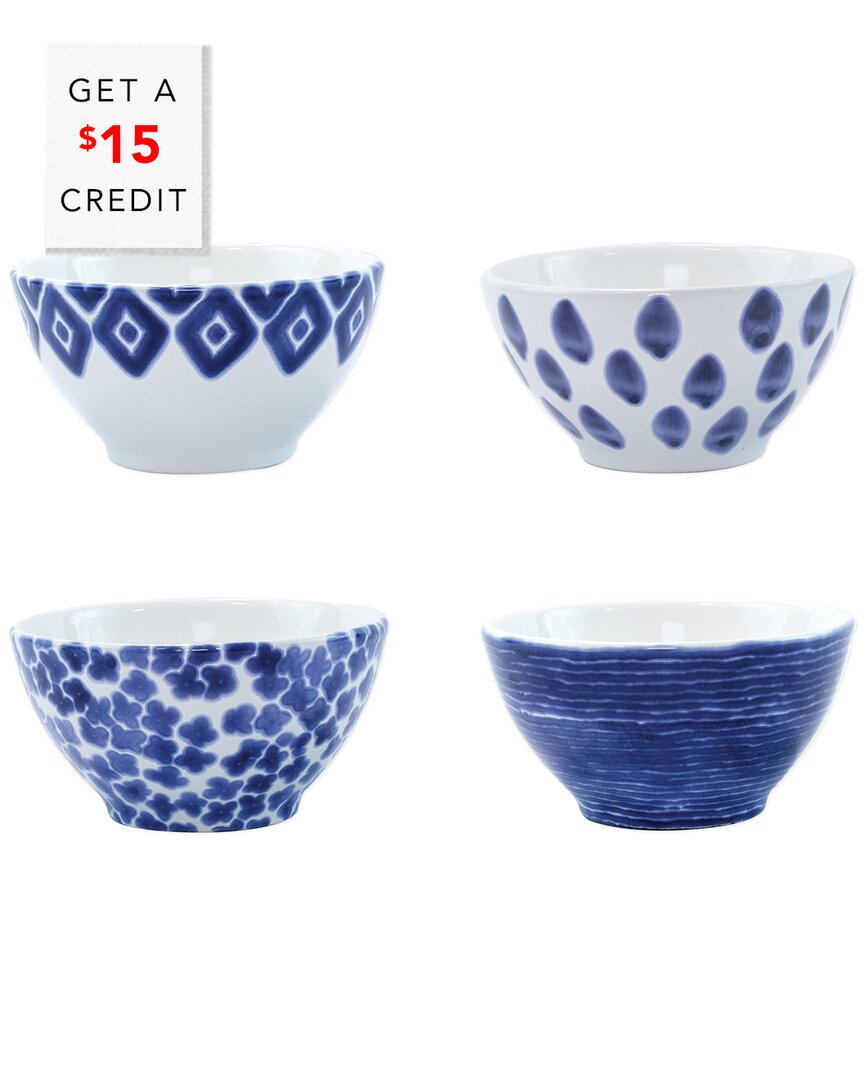 Vietri Viva Santorini 4-piece Assorted Ceramic Cereal Bowl Set