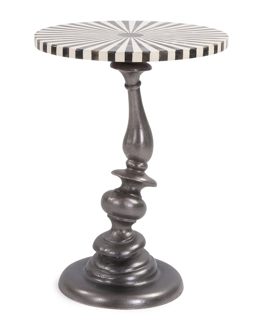 Howard Elliott Drunken Metal Martini Table In Silver