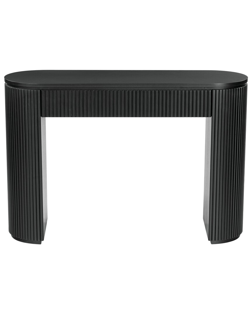 Safavieh Couture Rikki Fluted 1 Drawer Wood Console In Black