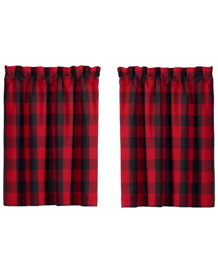 Elrene Farmhouse Living Holiday Buffalo Check Window Curtain In Red
