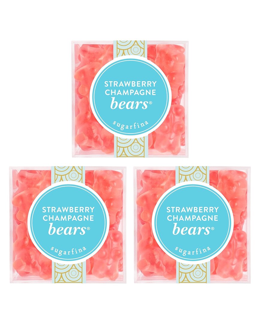 Sugarfina Strawberry Champagne Bears 3pc Cube Kit In Pink