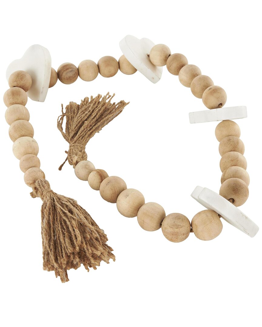 Peyton Lane Traditional Marble Garland With Tassel In Brown