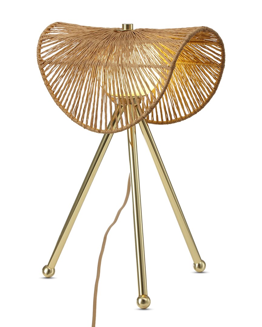Vidalite Sovev Bohemian Chic Dimmable Rattan Table Lamp With Woven Rattan Shell Lampshade