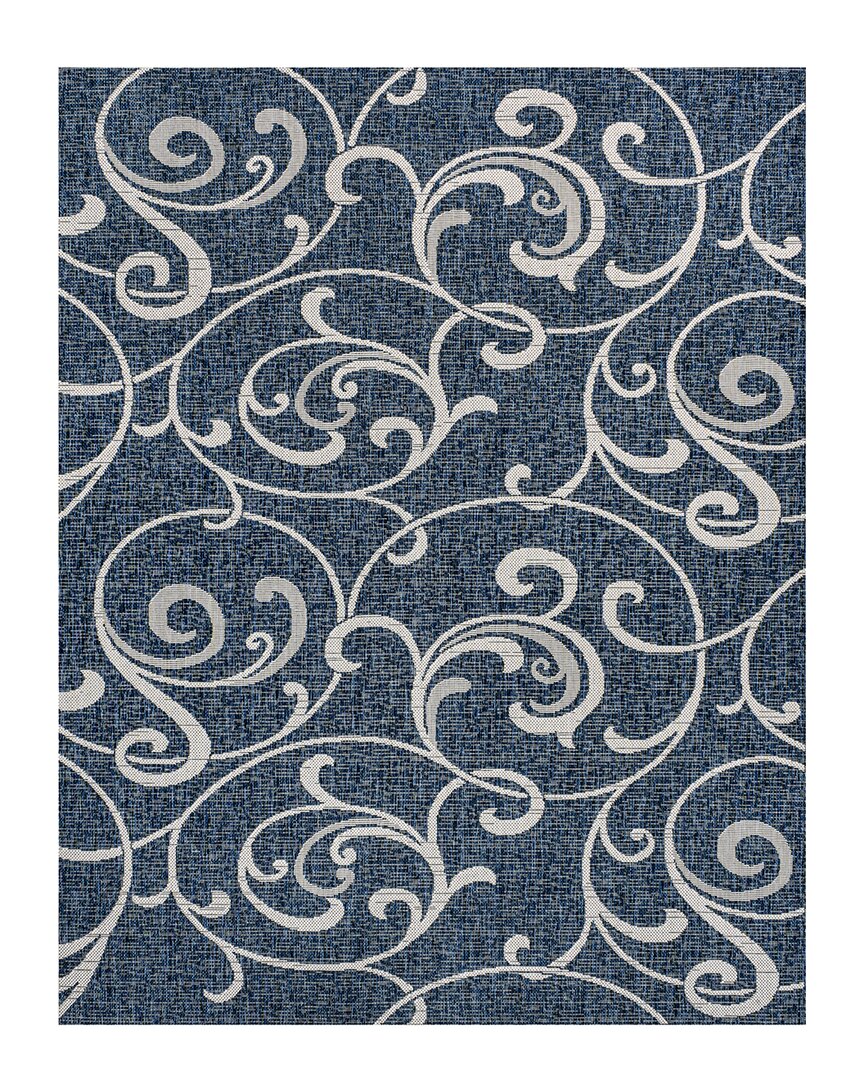 Jonathan Y Maribel Traditional Classic All-over Scroll Indoor/outdoor Area Rug In Navy