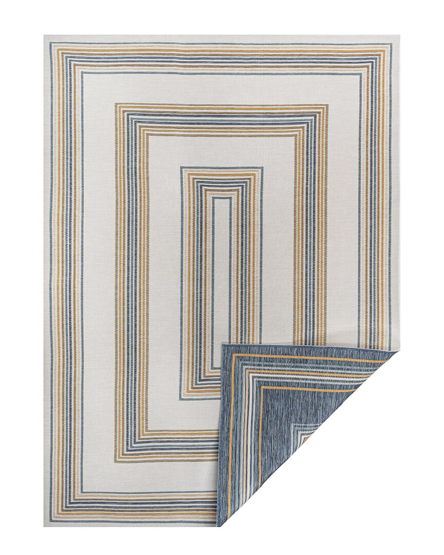 Jonathan Y Argo Classic Nautical Mitre Stripe Reversible Machine-washable Indoor/outdoor Area Rug In Navy