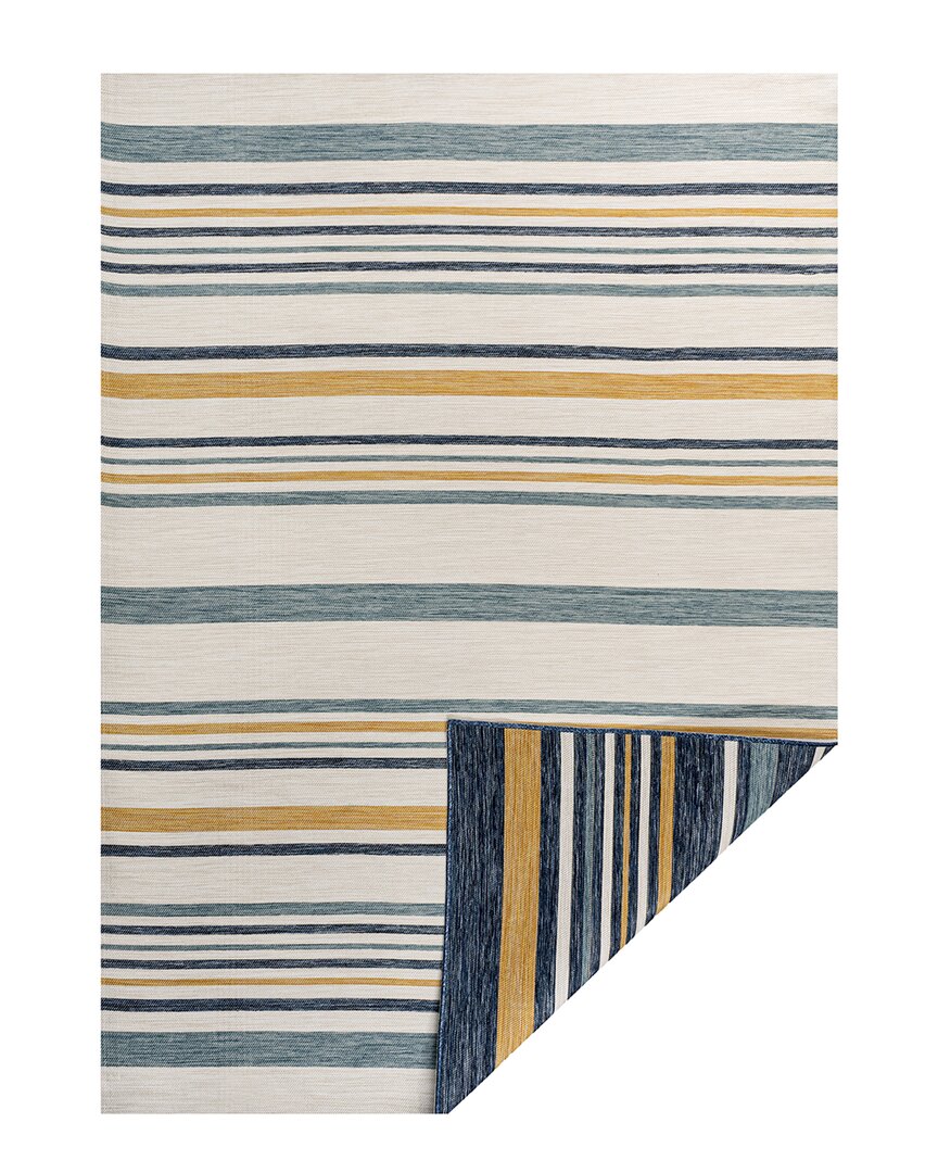 Jonathan Y Janus Classic Coastal Ticking Stripe Reversible Machine-washable Indoor/outdoor Area Rug In Cream