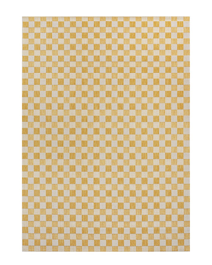 Jonathan Y Aimee Traditional Cottage Checkerboard Indoor/outdoor Area Rug In Yellow