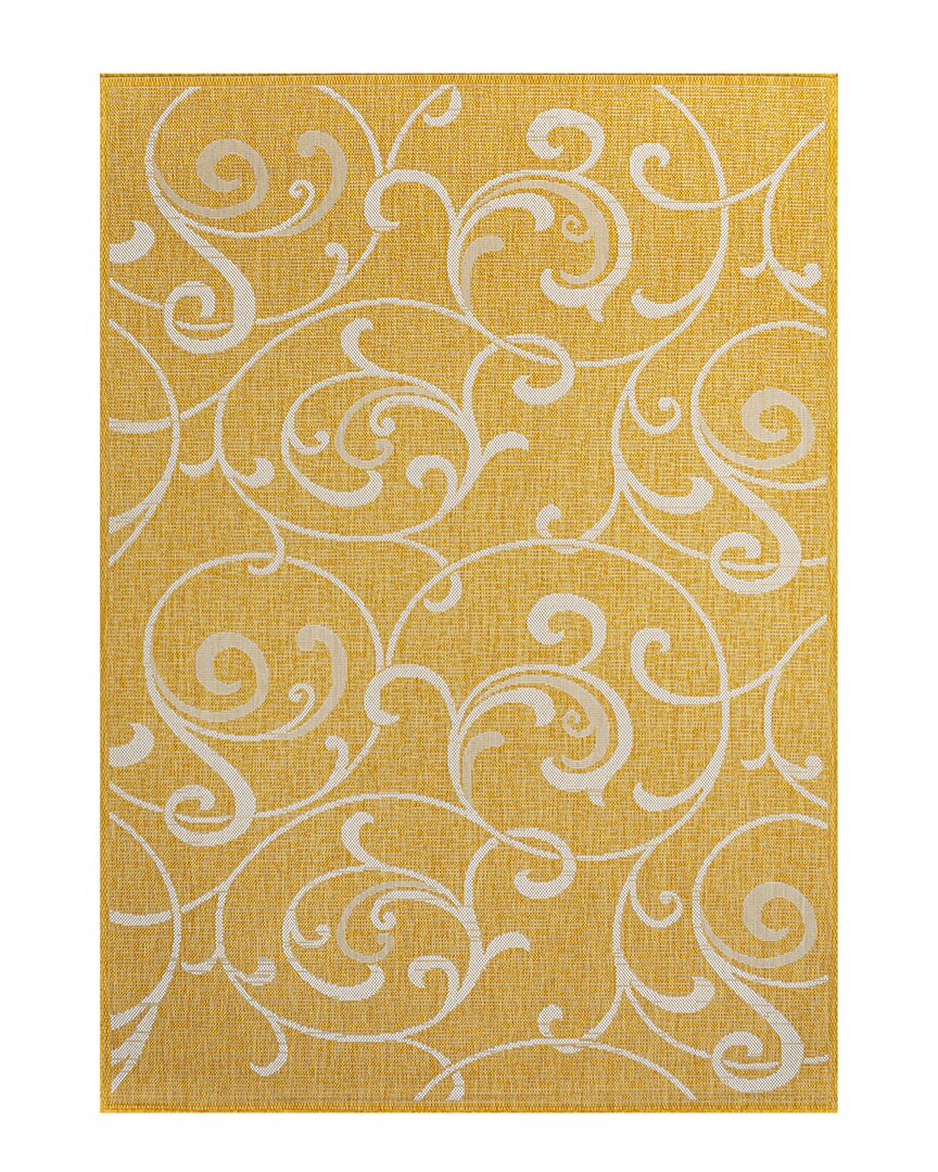 Jonathan Y Maribel Traditional Classic All-over Scroll Indoor/outdoor Area Rug In Yellow