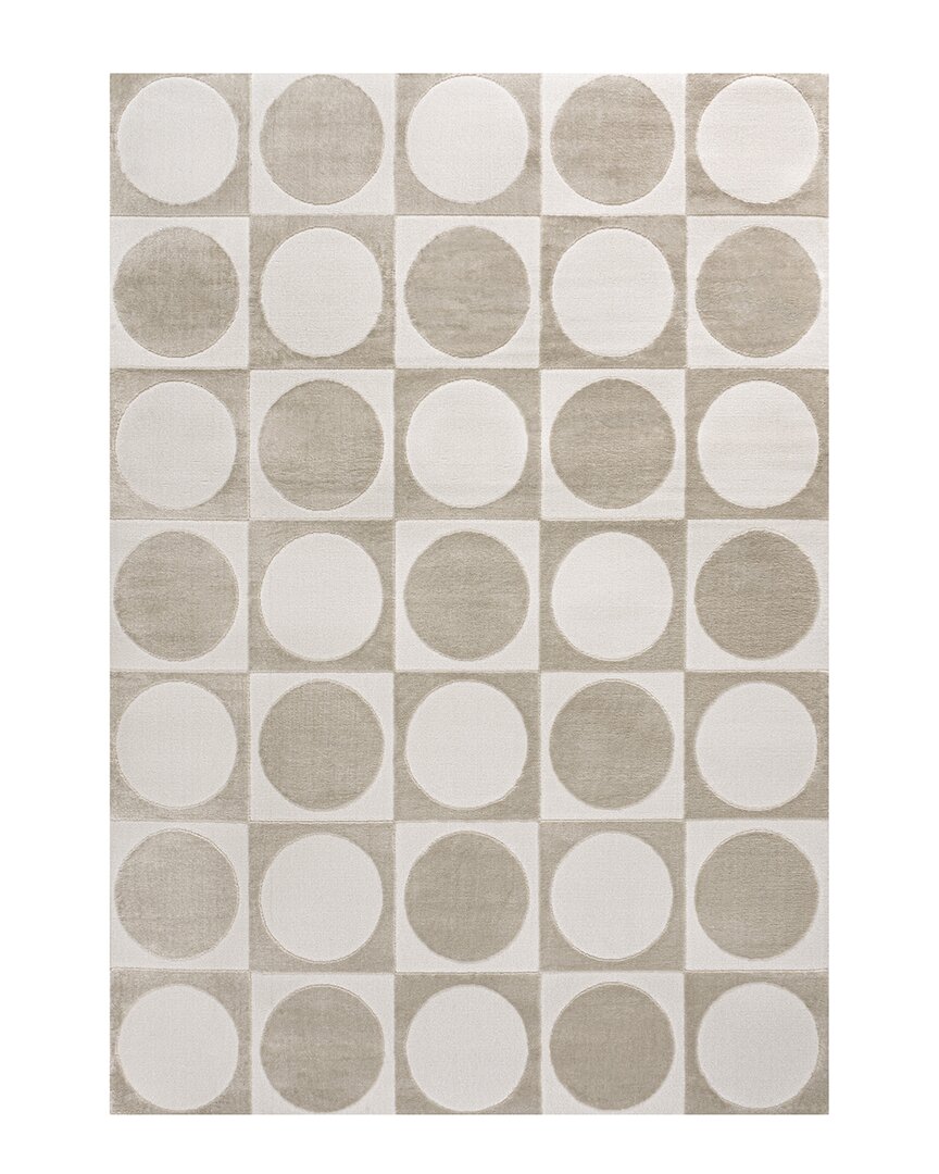 JONATHAN Y JONATHAN Y HELENA MODERN GEOMETRIC CIRCLES IN SQUARES HIGH-LOW AREA RUG