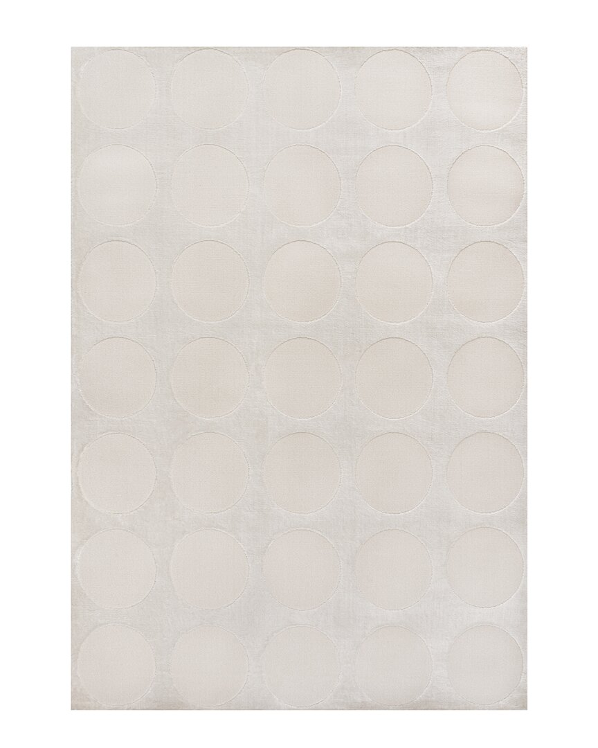 Jonathan Y Adrian Modern Geometric Circle Dot High-low Area Rug In White