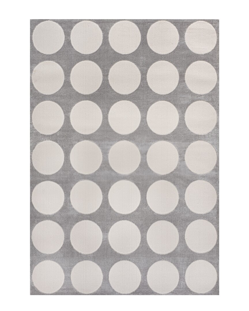 Jonathan Y Adrian Modern Geometric Circle Dot High-low White/cream 3 Ft. X 5 Ft. Area Rug In Gray