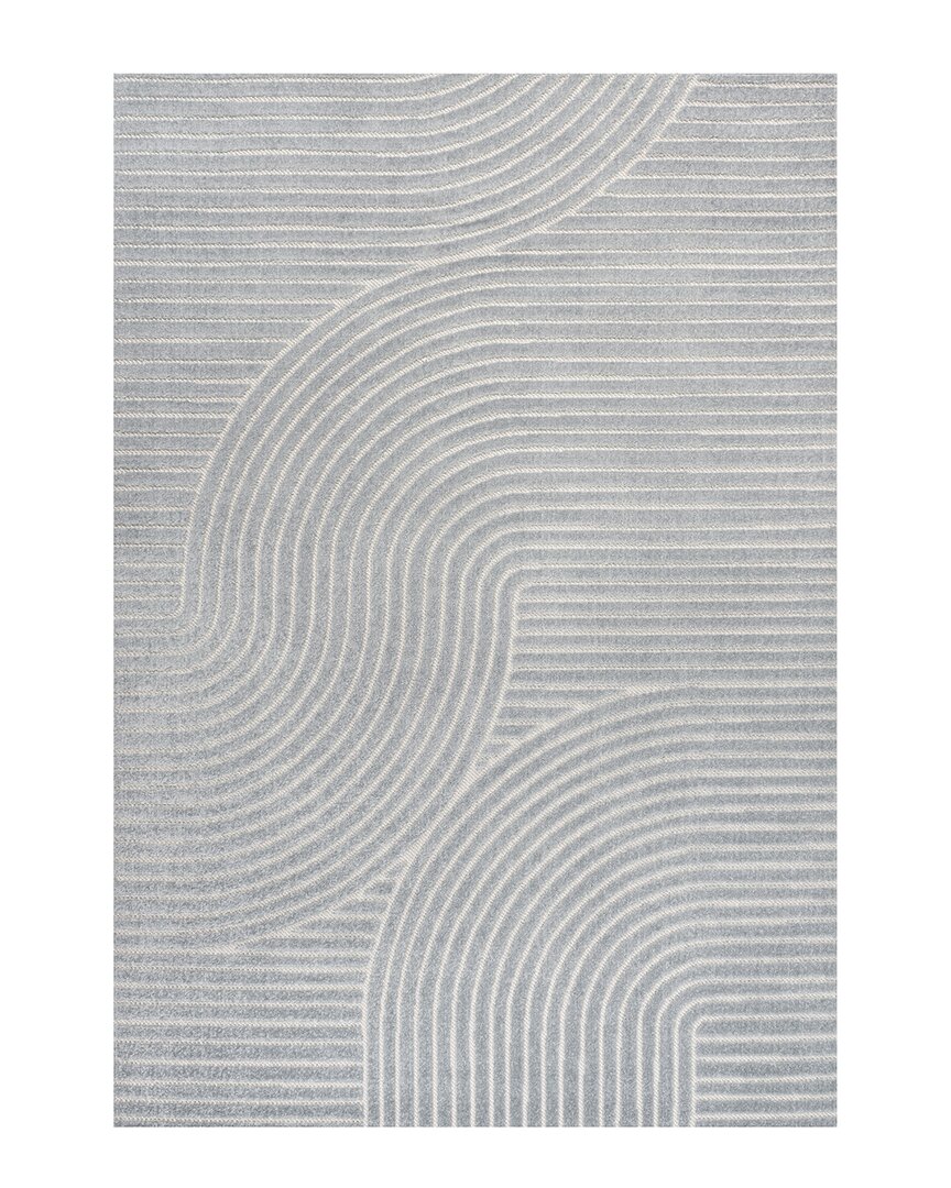 Jonathan Y Hallie High-low Minimalist Curve Geometric Indoor/outdoor Area Rug In Blue