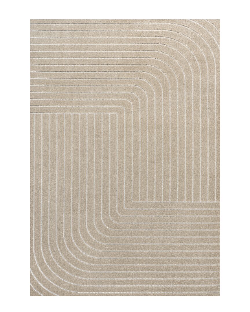 Jonathan Y Odense High-low Minimalist Angle Geometric Indoor/outdoor Area Rug In Beige