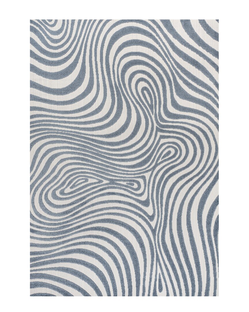 Jonathan Y Maribo High-low Abstract Groovy Striped Indoor/outdoor Area Rug In Blue