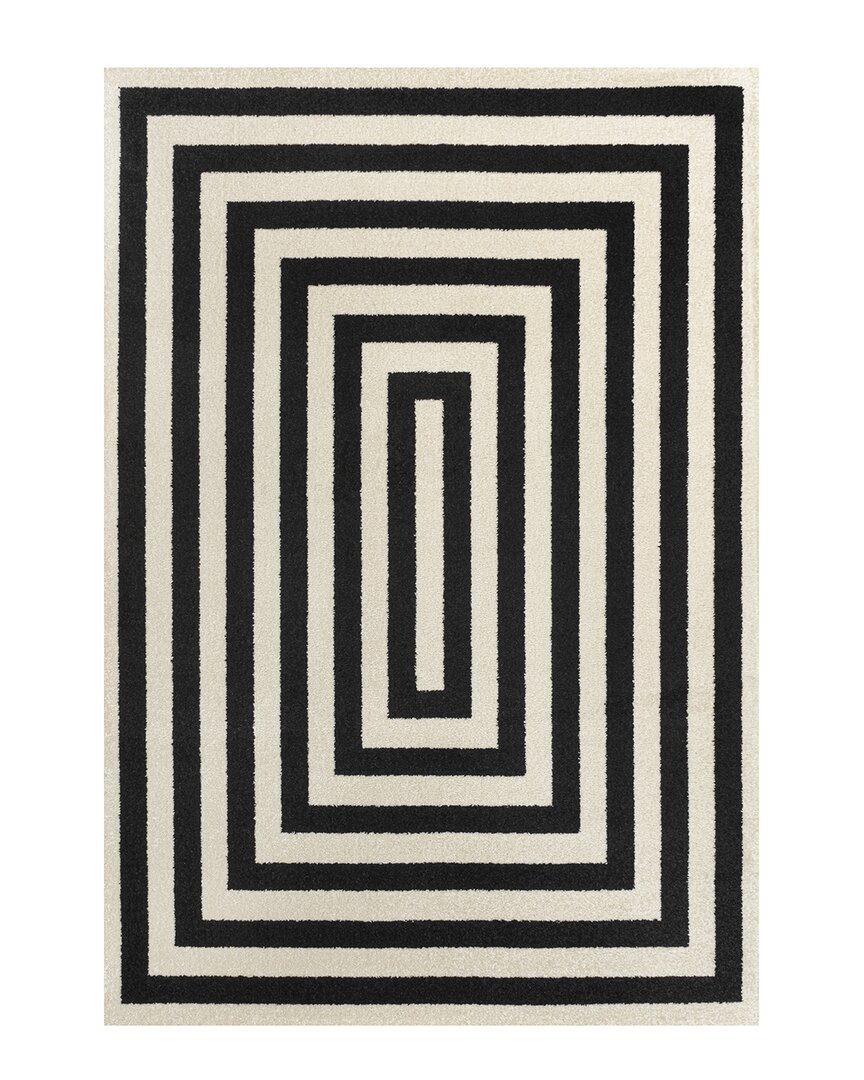 Jonathan Y Bandol Modern Classic Mitre Stripe Area Rug In Black