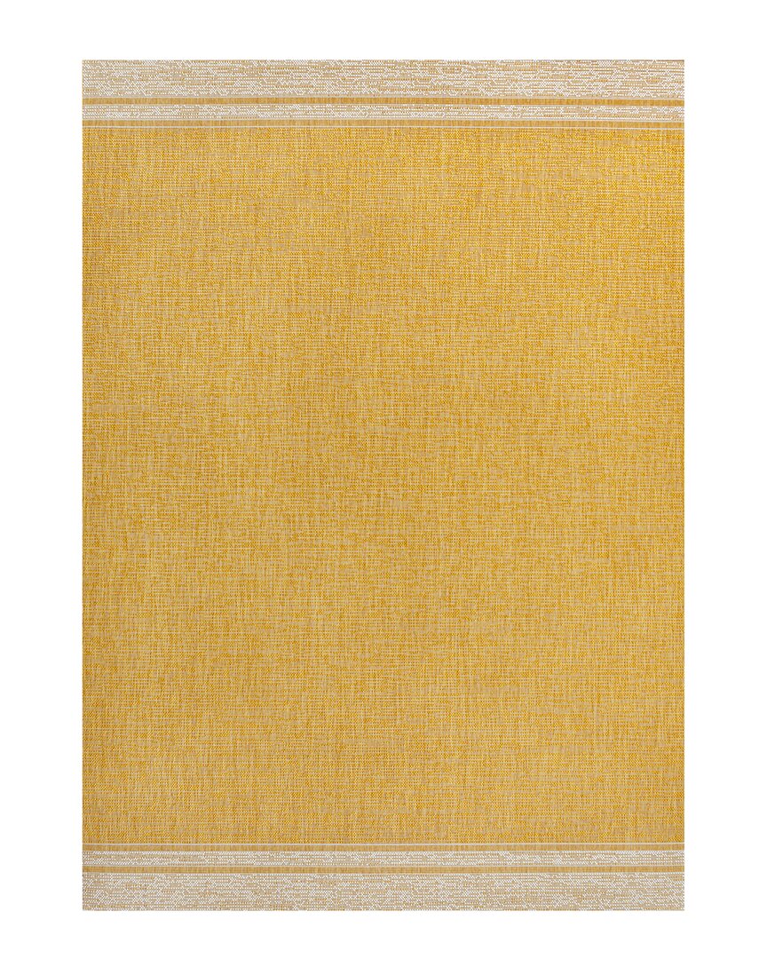 Jonathan Y Alda Modern Minimalist Mingled Solid Indoor/outdoor Area Rug In Yellow