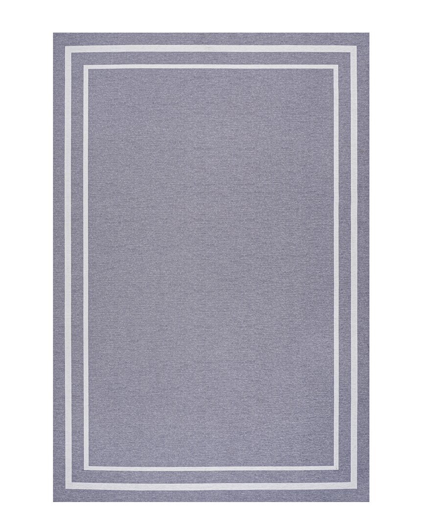 Jonathan Y Sloane Classic 2-stripe Border Washable Chenille Area Rug In Gray