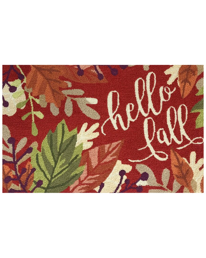 The Rug Market Hello Leaves 24x36in Doormat In Red
