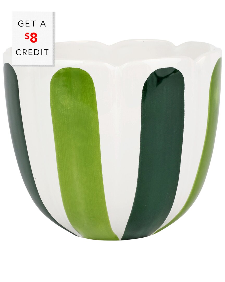 Vietri Viva By  Viva Garden Green Tulip Small Cachepot In Green
