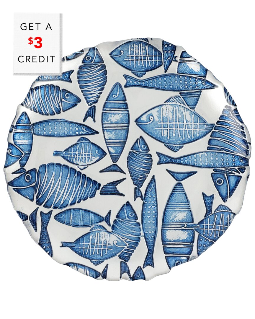 VIETRI VIETRI ISOLA GLASS SALAD PLATE WITH $3 CREDIT