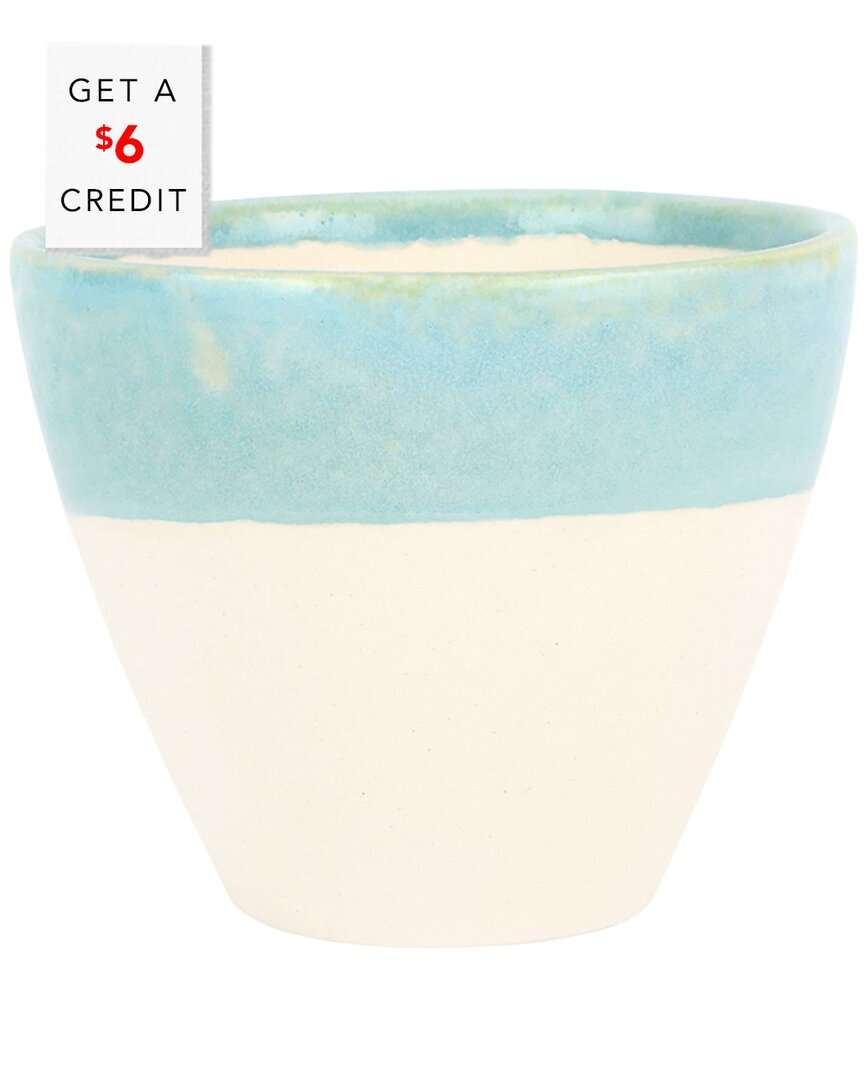 Vietri Viva By  Viva Garden Aqua Reactive Small Cachepot In Blue