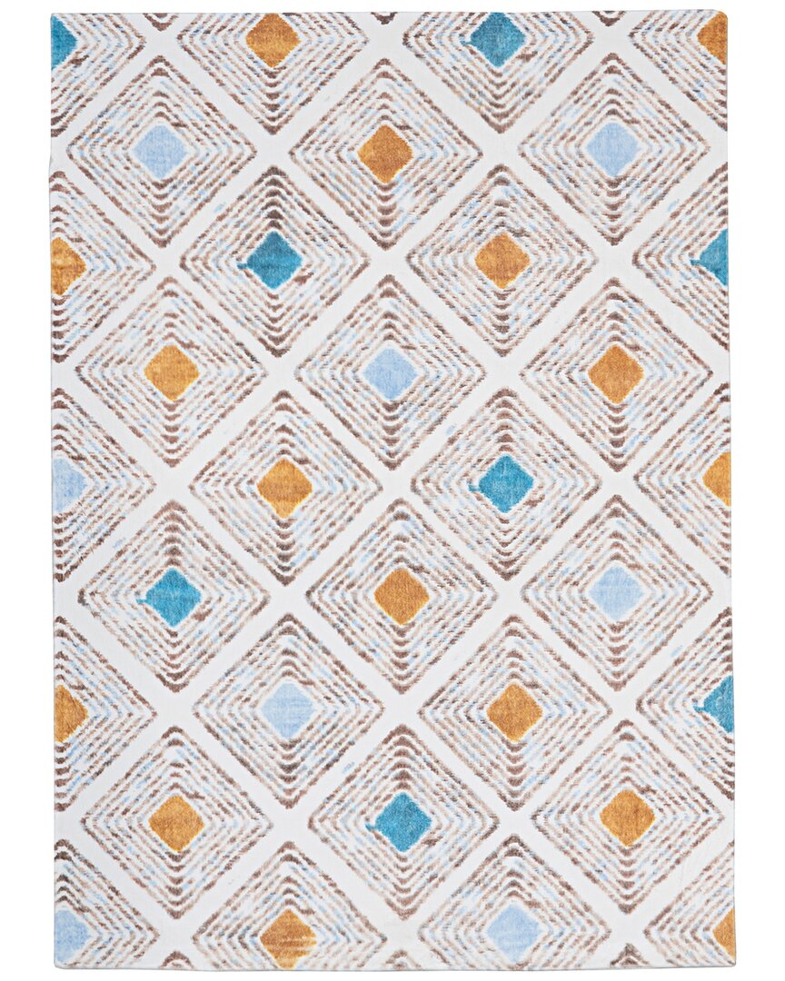 Linon Motif Printed Soft Blinx Area Rug In Ivory