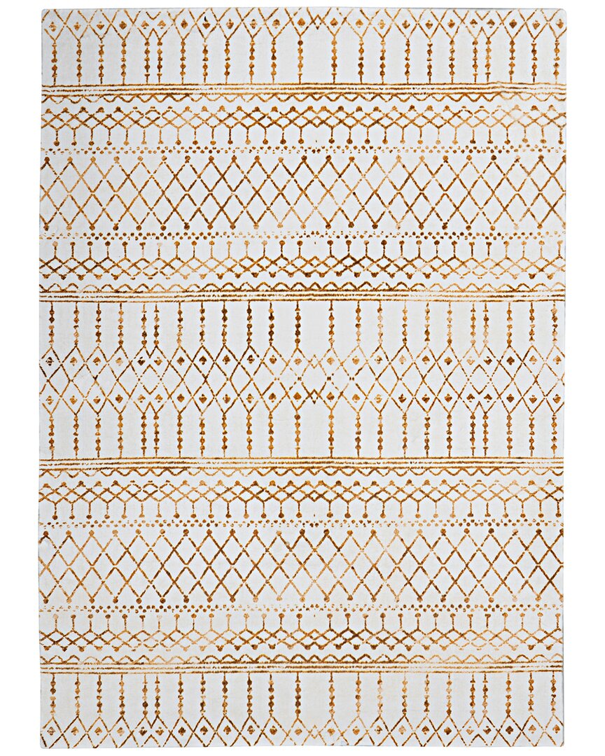 Linon Motif Printed Soft Minear Area Rug In Ivory