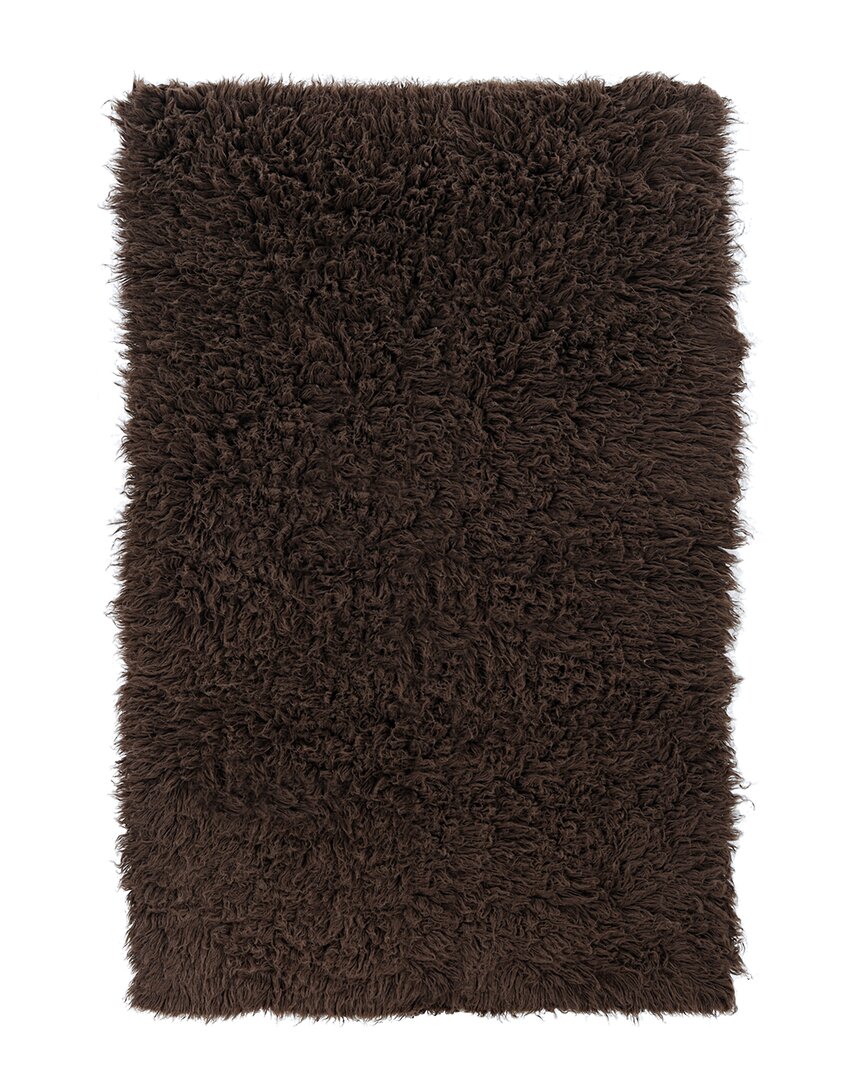 Linon New Flokati 1400gr Wool Area Rug In Brown