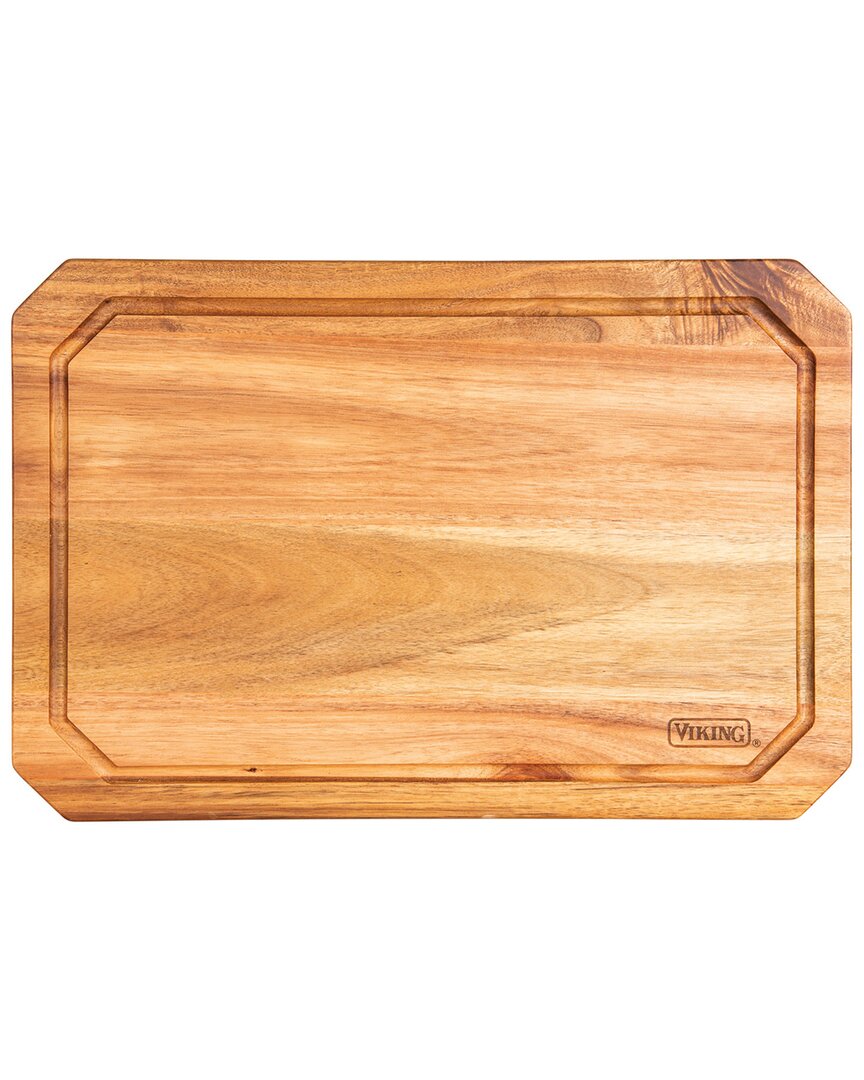 Viking Acacia Carving Board With Juice Groove In Natural