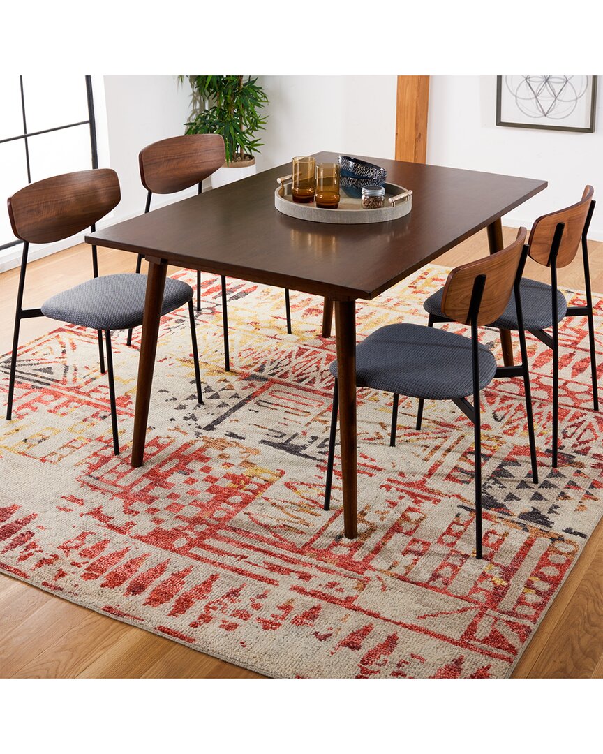 Safavieh Samarkand Hand Knotted Wool-blend Rug In Red