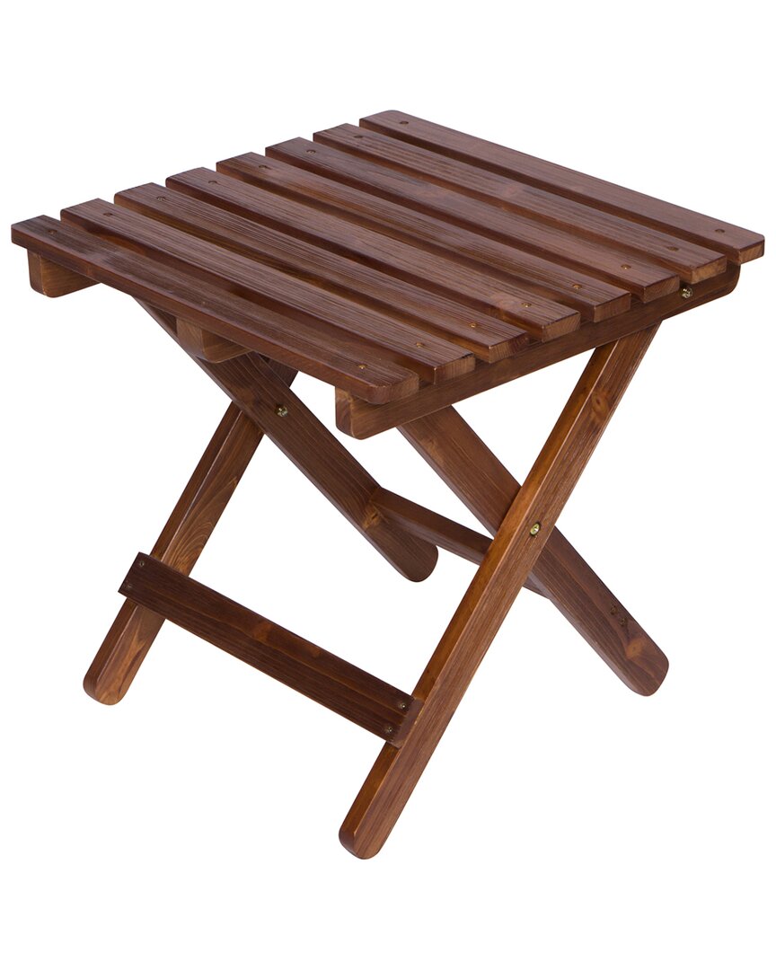 Shine Co. Adirondack Folding Table With Hydro-tex Finish In Brown