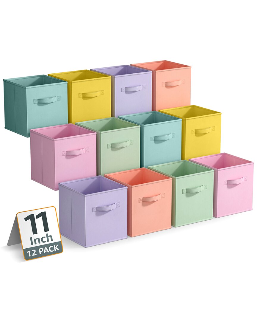 Sorbus 11in 12 Pack Fabric Storage Bins In Multi