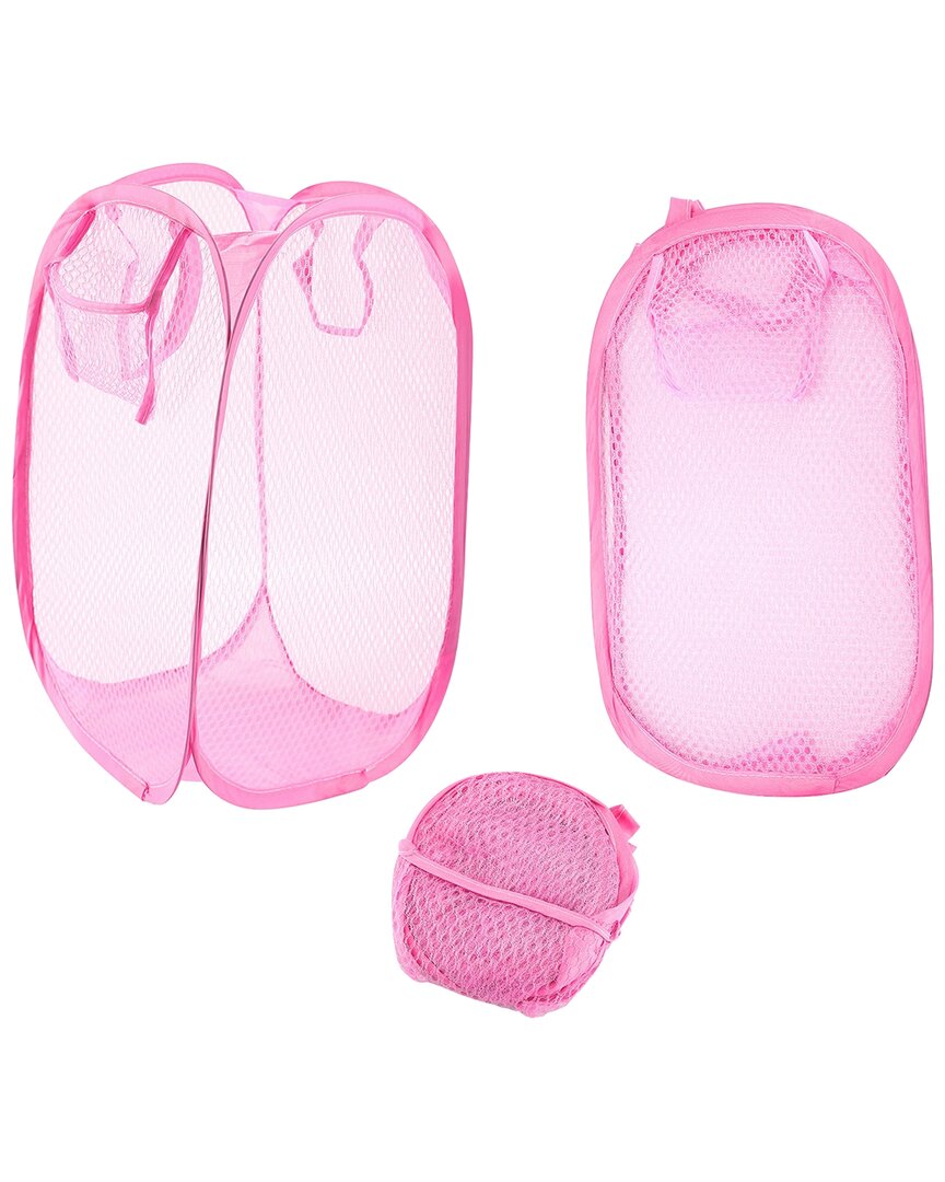 Fresh Fab Finds 3pc Pink Pop-up Laundry Hampers