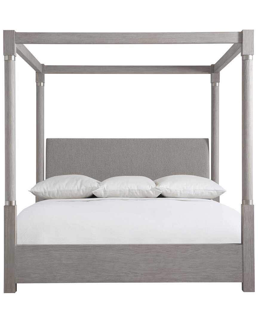 Bernhardt Trianon Upholstered Canopy Bed In Grey