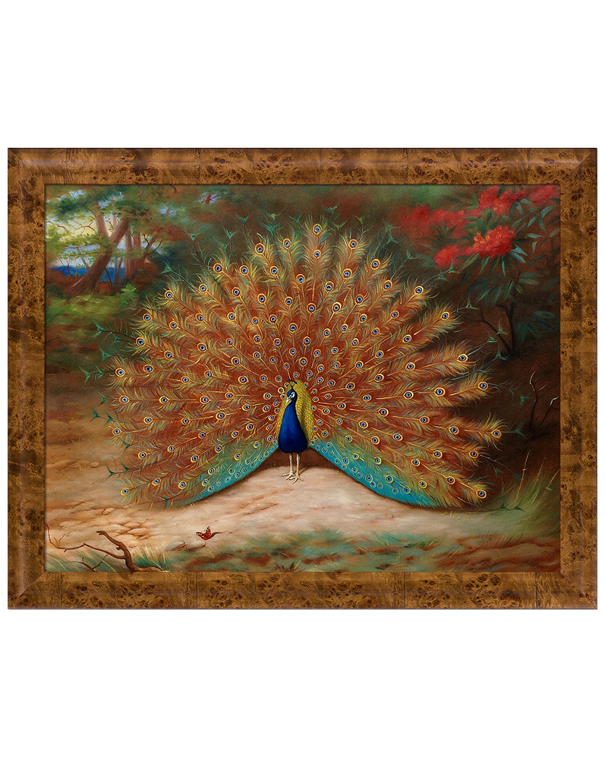 Overstock Art Peacock And Peacock Butterfly 1917 Framed Oil Reproduction Of An Original Painting By Archibald Thor
