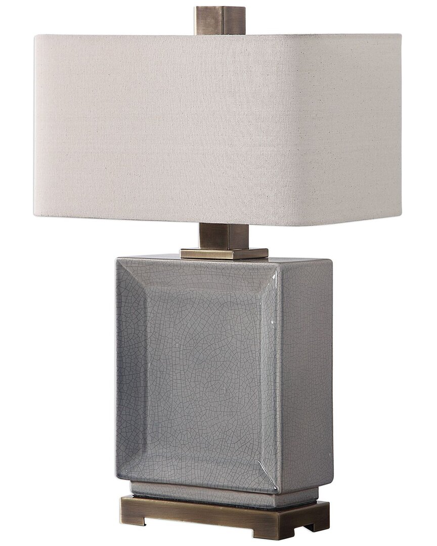 Uttermost Abbot Crackled Table Lamp In Gray