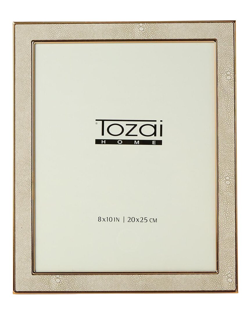 Tozai Home Astor 8x10 Shagreen Photo Frame In White